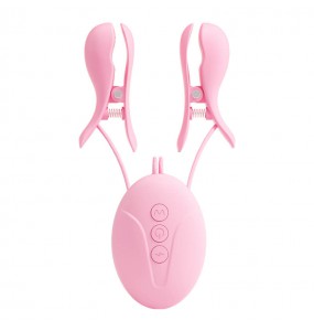 MizzZee - Electro Shock Vibrating Nipple Clamps (Chargeable - Pink)